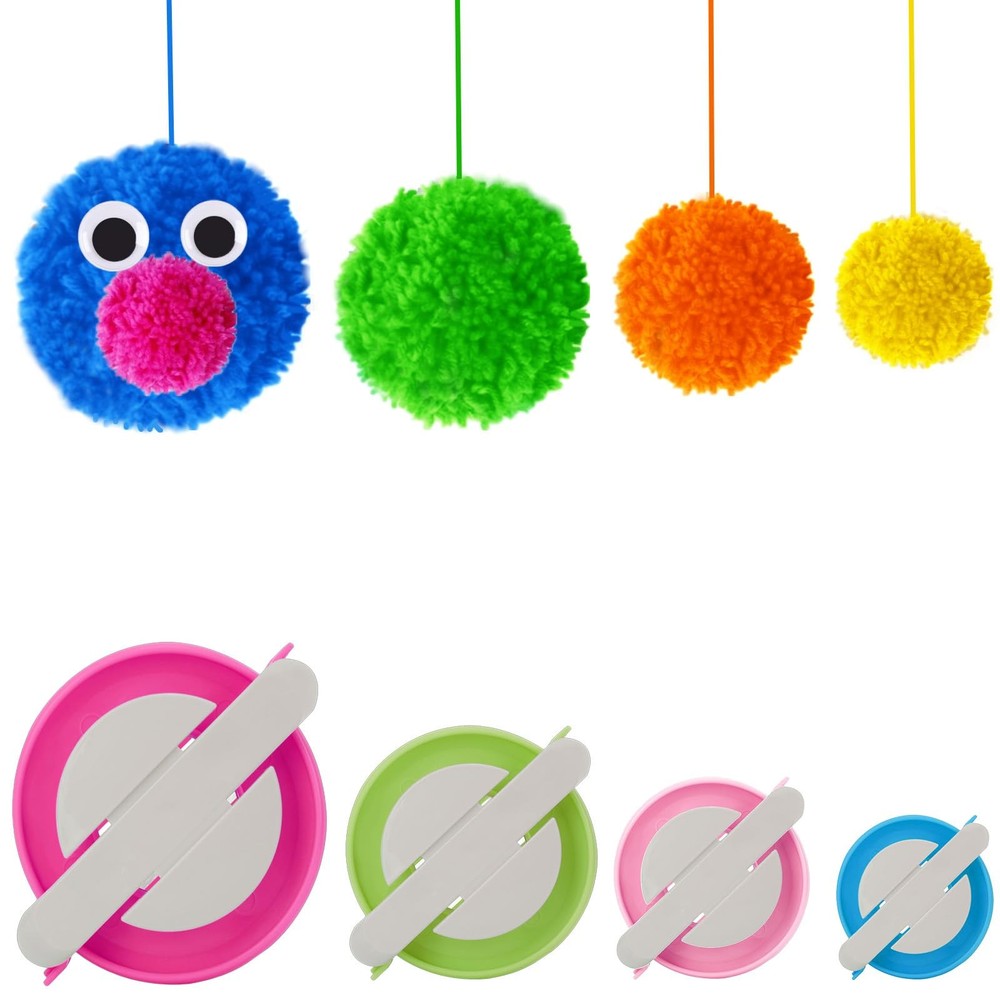4 Sizes Pompom Maker Tool Kit for Fluff Ball Weaver Needle Craft DIY Wool