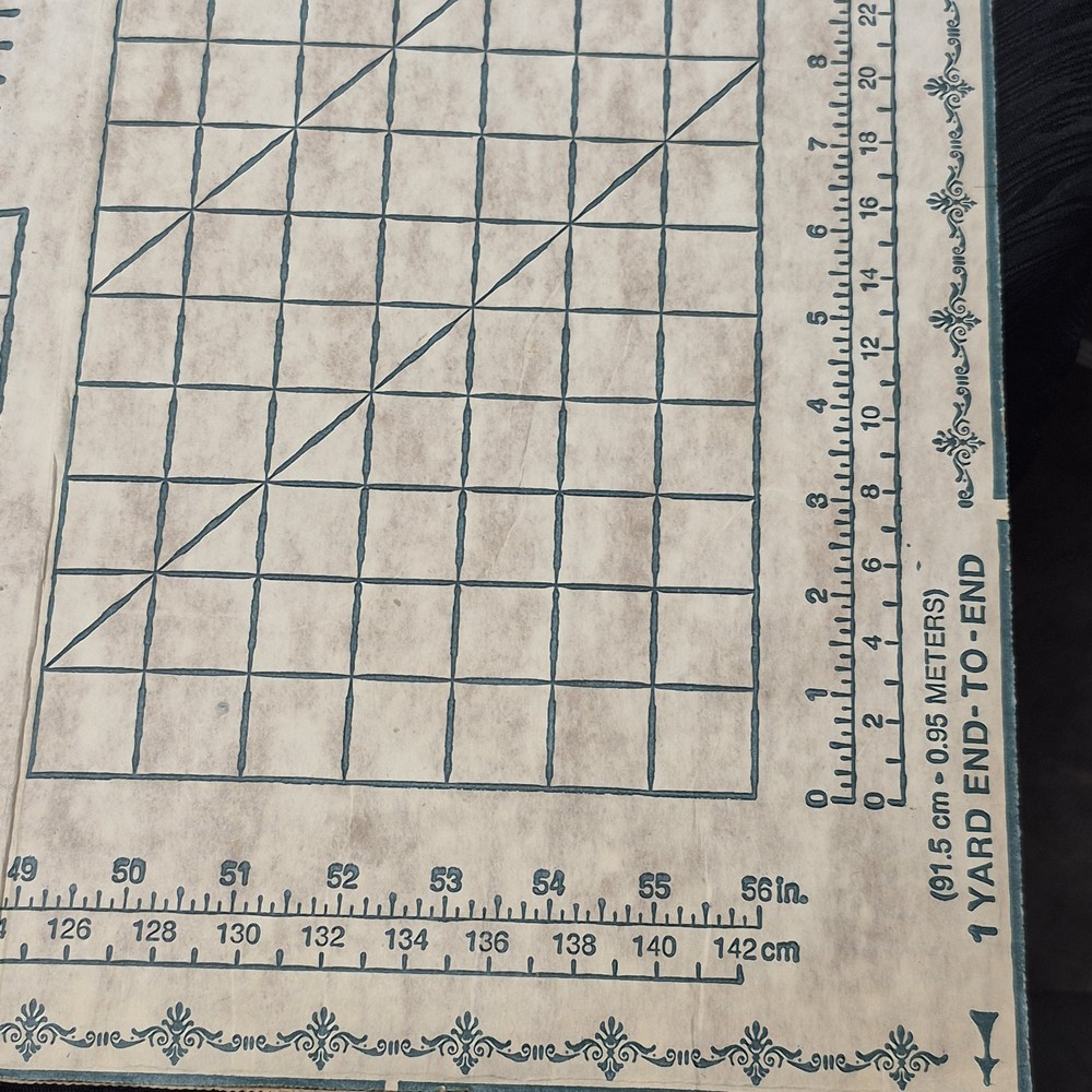 Vintage EZ Pattern Cutting Board 36x72 Sewing Fabric Layout Foldable Grid Lines