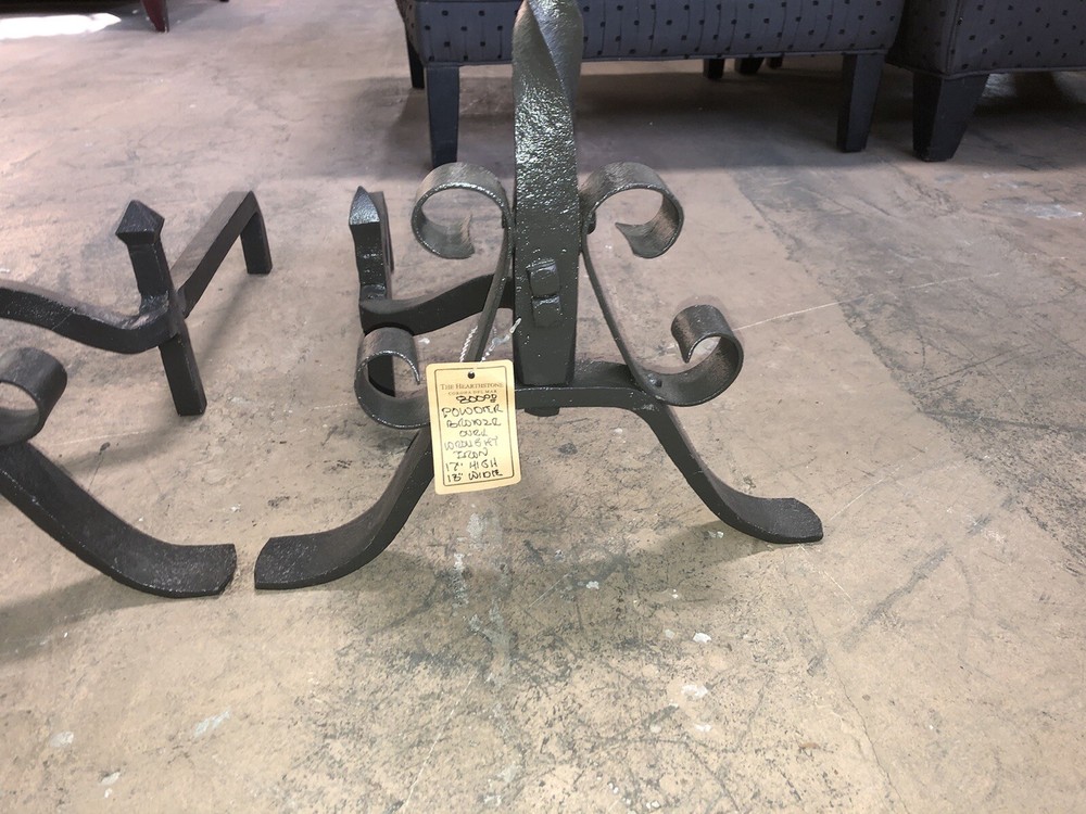 Wrought Iron Fireplace Andirons Bronze Finish