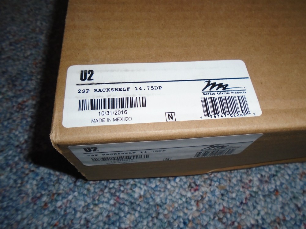 Middle Atlantic Products U2 2SP Rackshelf 14.75DP *NEW*