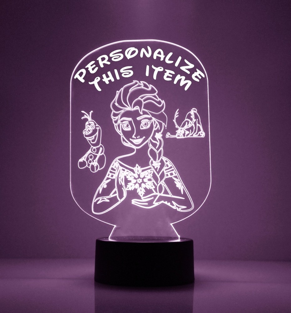 Frozen Personalized FREE Disney Elsa LED Night Light Lamp with Remote Control