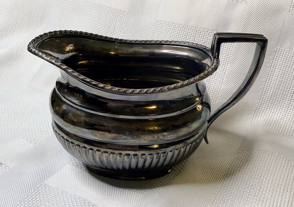 British Colonial 30s Open Creamer Silver Plate Marked A12