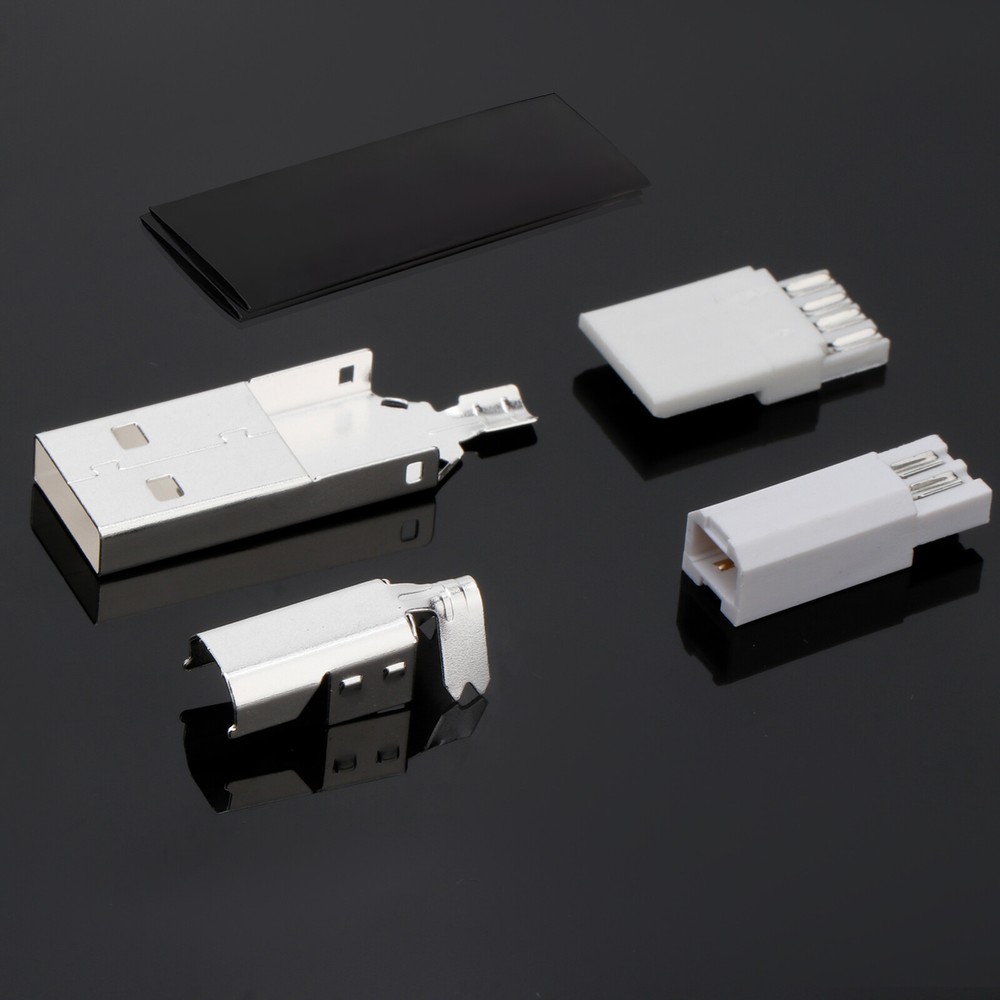 2PCS Silver Plated USB A USB B Type A Type B USB PLUG For USB Cable Date Wire