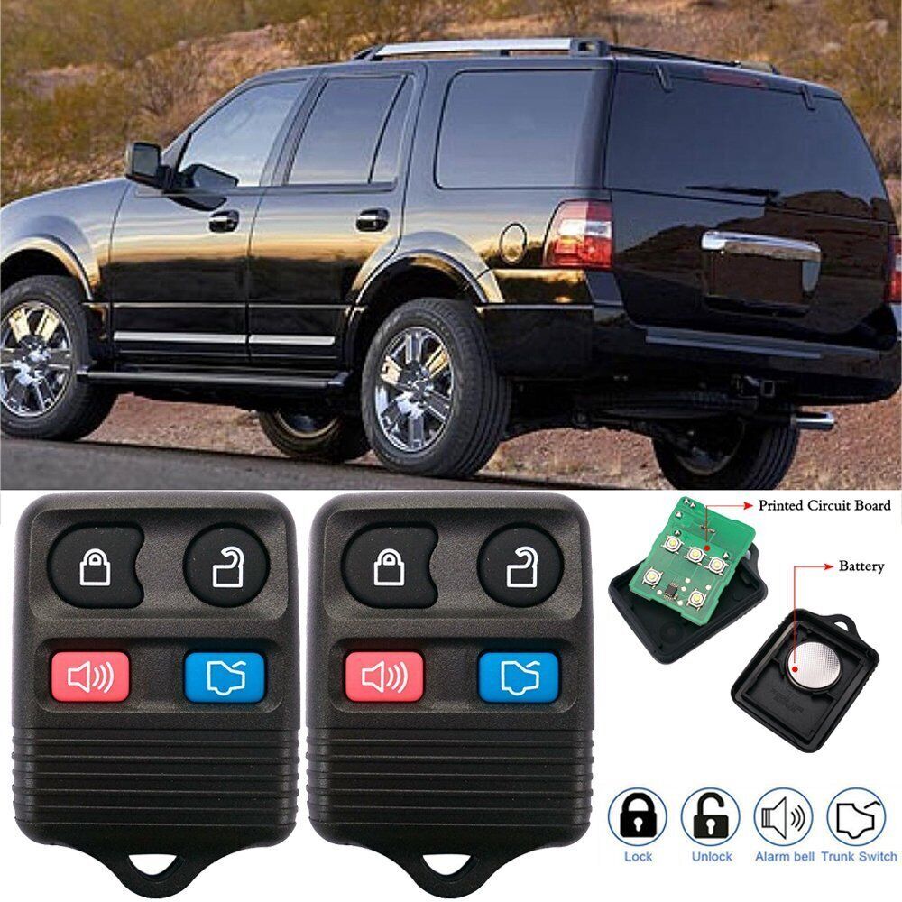 2x Keyless Entry Remote Control Key Fob Clicker Transmitter Replacement For Ford
