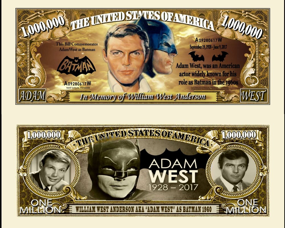 ADAM WEST AS BATMAN MILLION DOLLAR BILL (25 Bills)