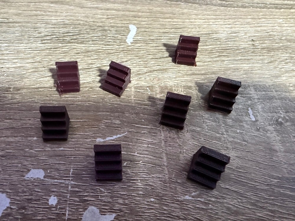 N Scale Steps for Use with Buildings Platforms and Structures -Four .25"  Square