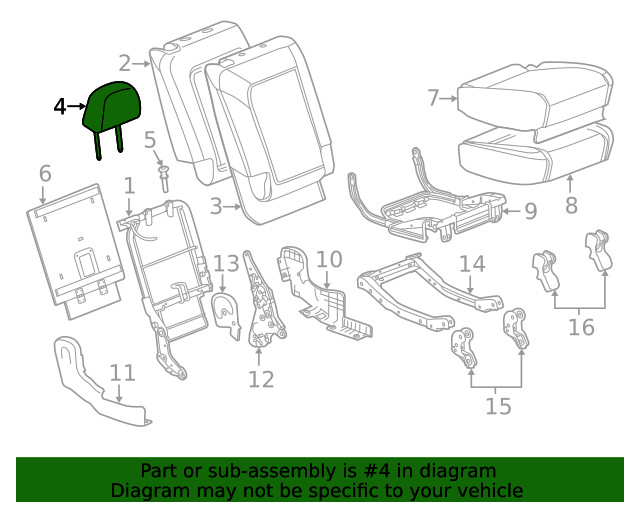 Genuine GM Headrest 22791300
