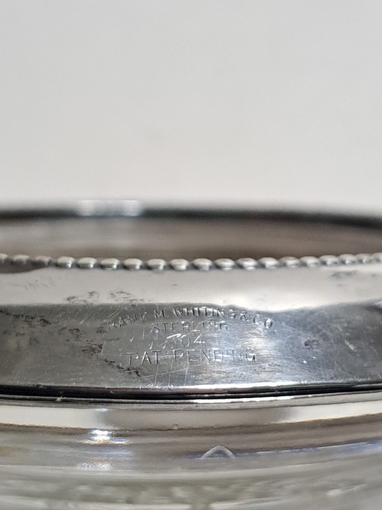 Frank M Whitington & Co Sterling 04 Silver & Glass Coaster