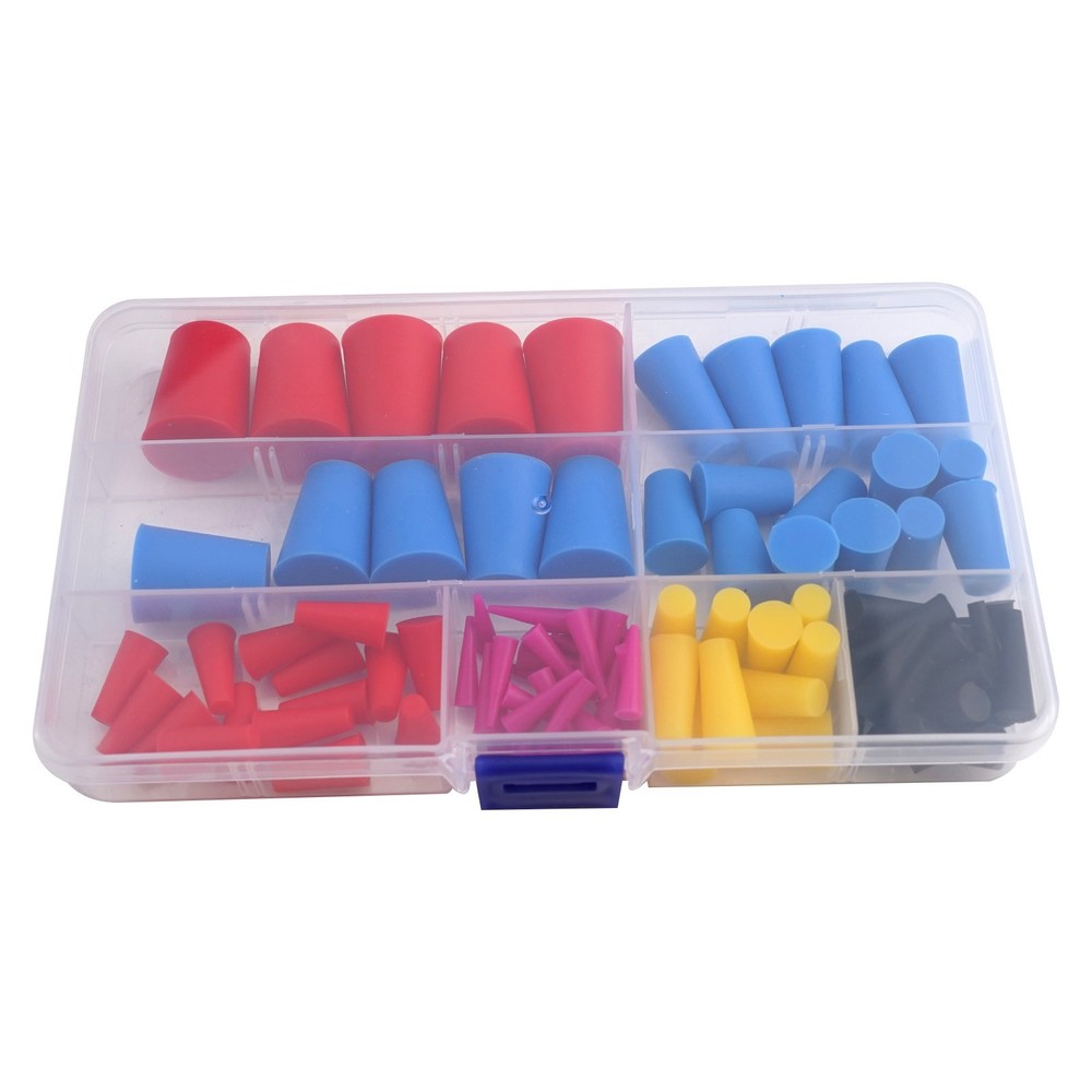 100 Pcs High Temp Silicone Rubber Tapered Kit,Silicone Assortment Kit