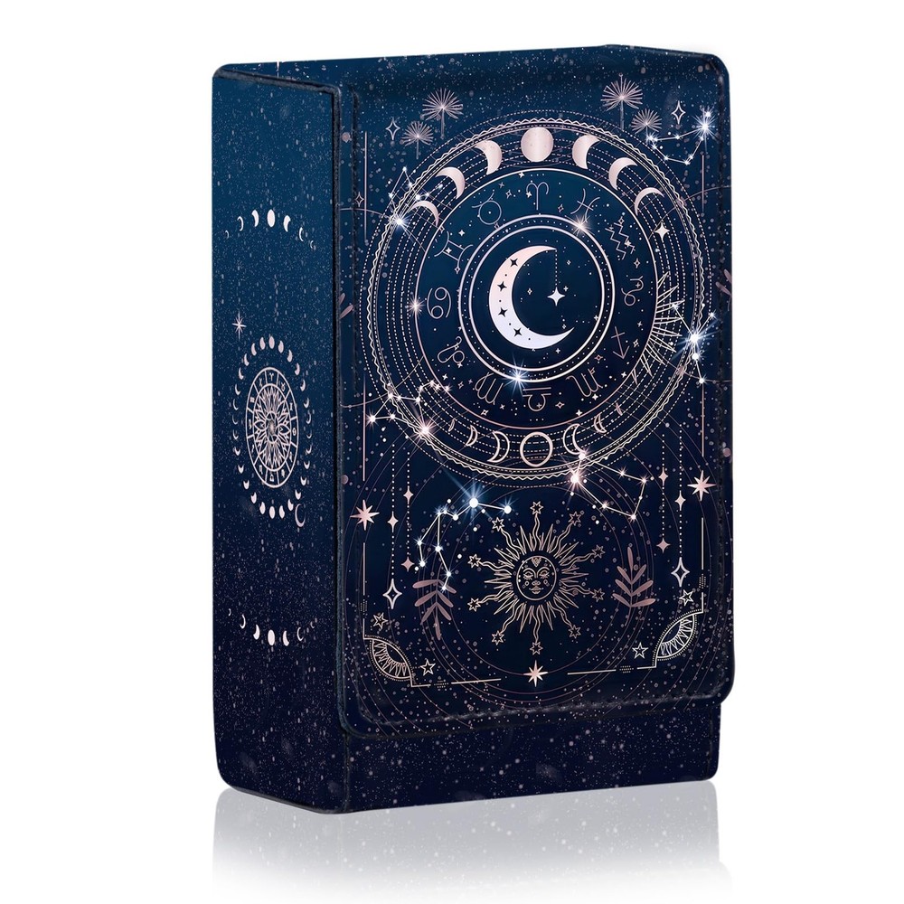 Tarot Card Holder Case, Sun and Moon Pattern Design Leather TarotDeck Storage...