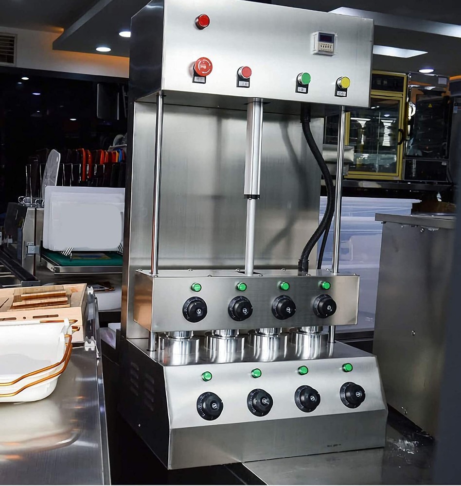 New 4 Head Pizza Cone Forming Machine 110V Cone Pizza Maker with Rotational Oven