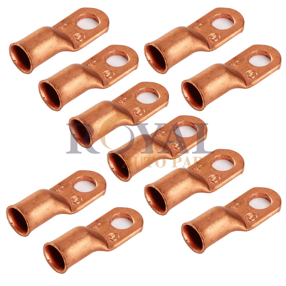 (10) 1 Gauge Copper Cable Lugs 5/16" Ring Terminals