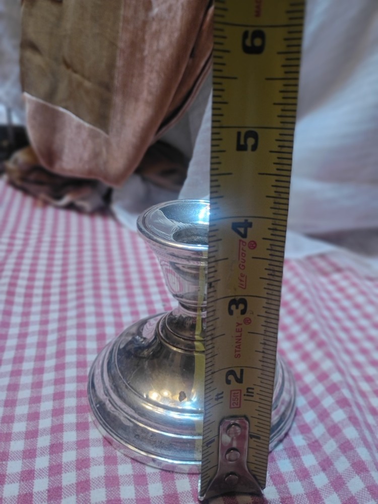 1 Vtg Berkeley Sterling Silver Weighted CandleStick Holder