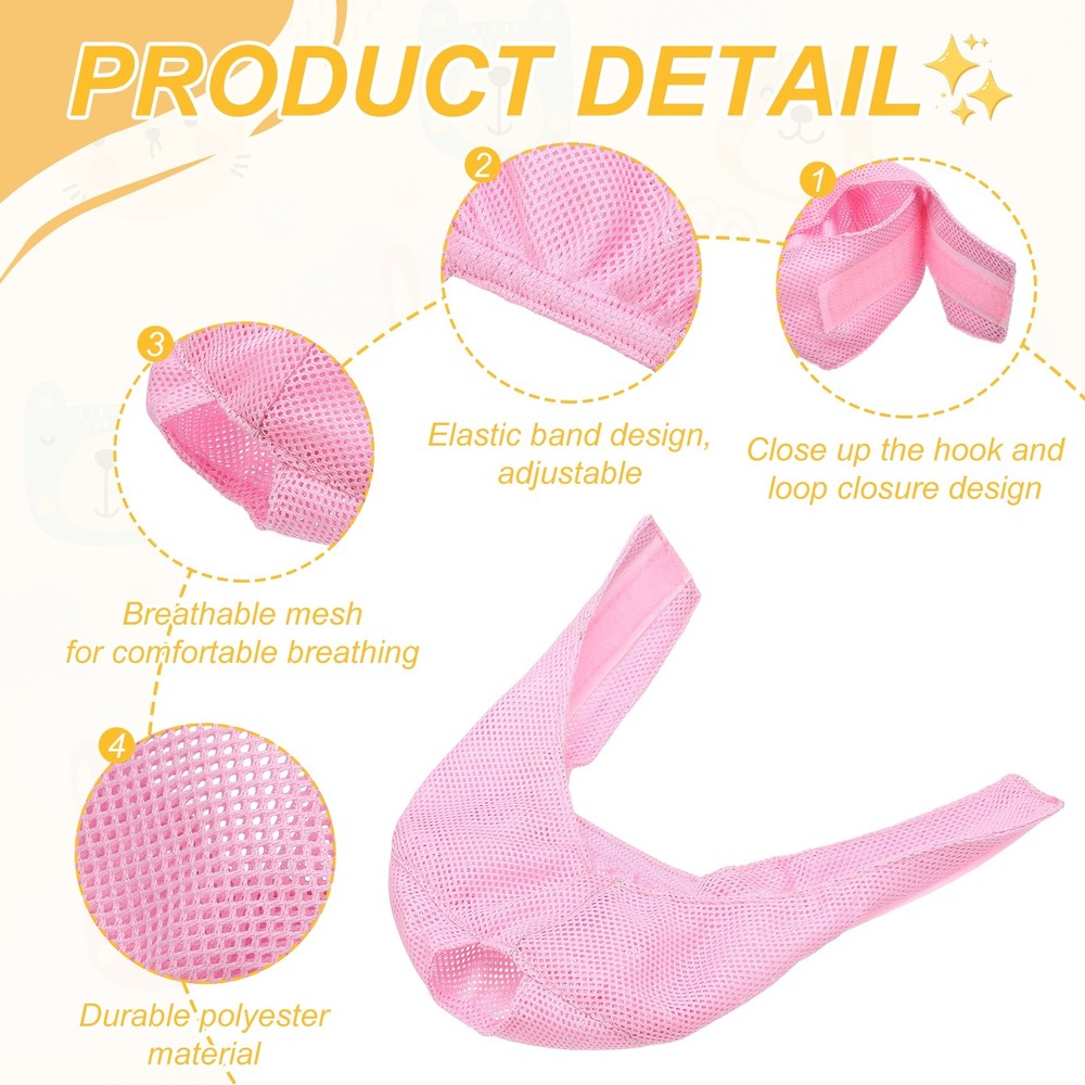 Cat Muzzle, Breathable Mesh Muzzle Circumference 7-9 Inches, (Pink, 1Pcs)