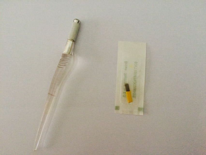 Semi Permanent Makeup Ink Microblading Needle Fog 17 Double Row 12 Thin Flat Set