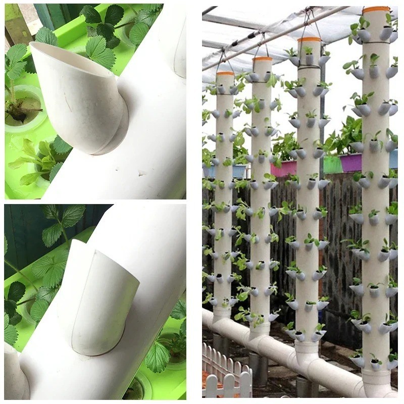 50pcs Diy Hydroponic Pots Vertical Tower Growing System Soilless Device Farm Set