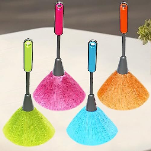 4 Pack 10" Small Microfiber Duster, Delicate Fluffy Microfiber Feather Duster,