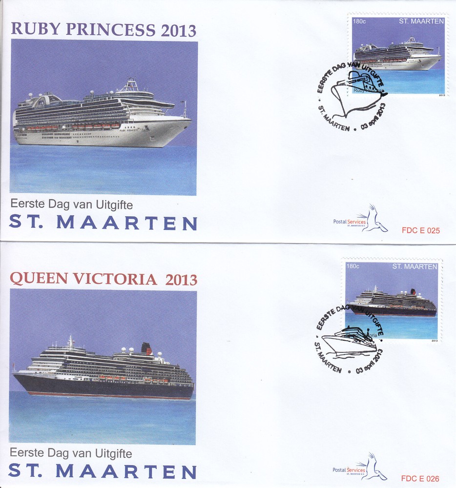 Sint Maarten Issue FDC 2013 (25-26) Ships