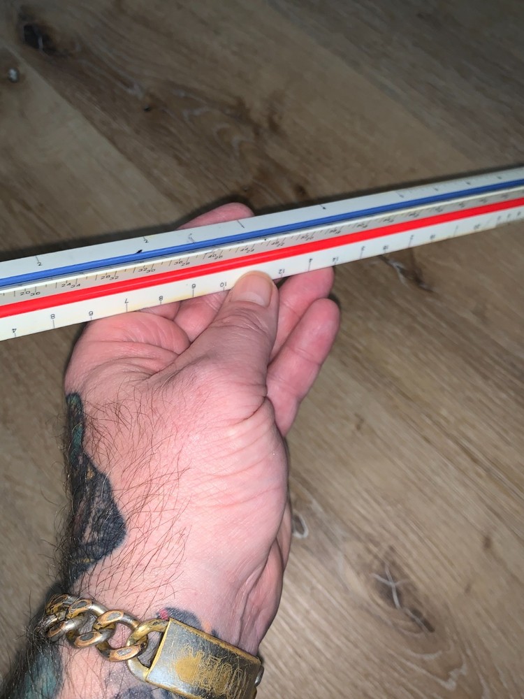 Vintage Staedtler-Mars 987 18-31 Triangular Architect Drafting Ruler 12"