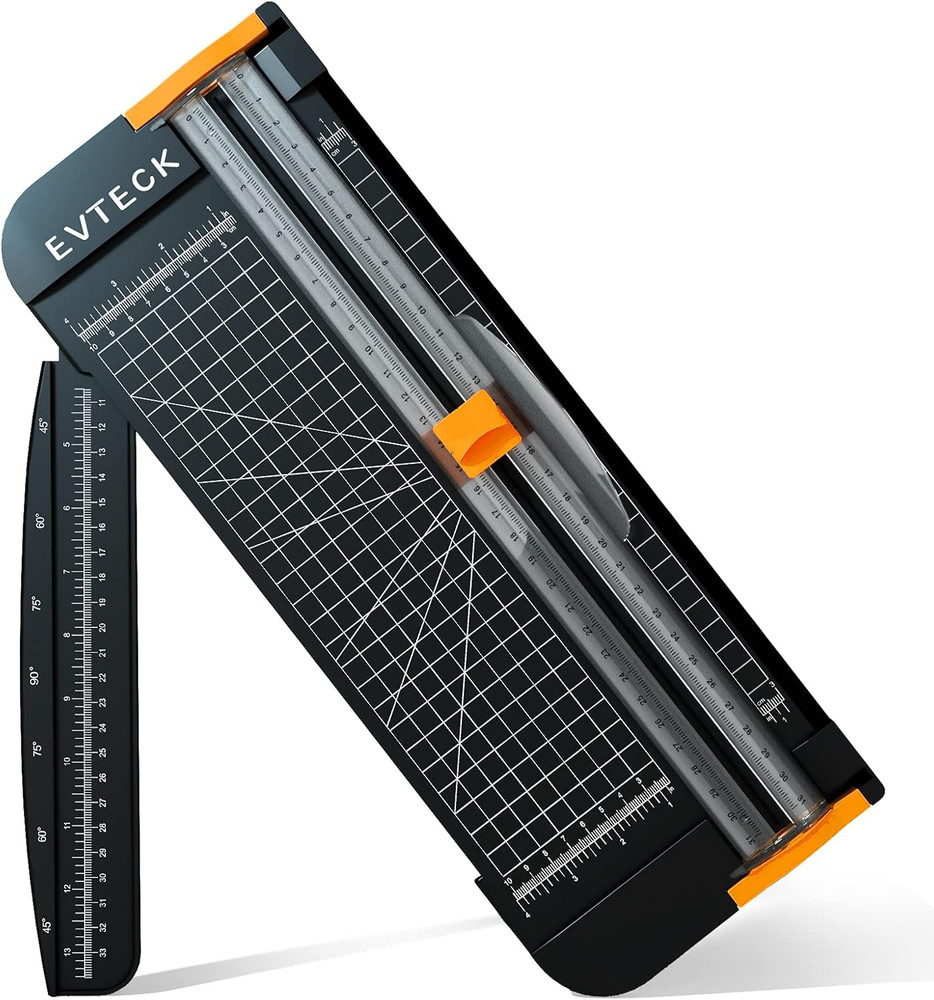 12" Paper Cutter Trimmer with Security Blade & Foldable Ruler, for A4 Crafting,