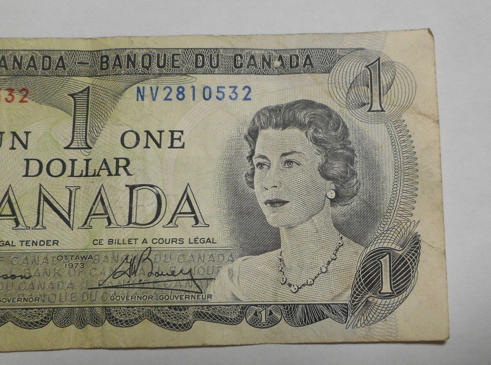 2 1973 One Dollar Notes Bills Canada Lot