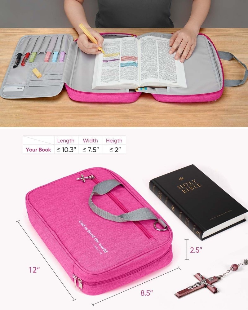 Elegant Bible Carrying Case with Adjustable Strap & Easy Access Storage