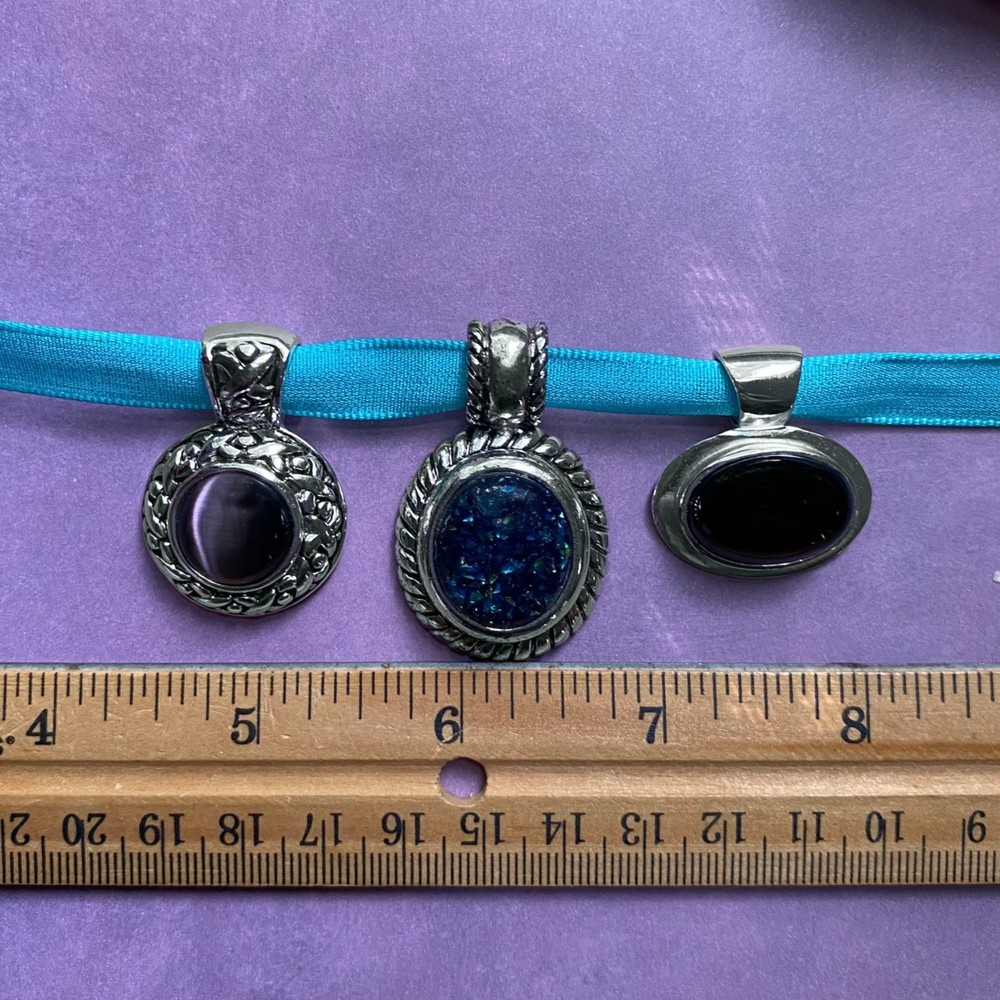 Three Necklace Slides - One unbranded, two Roman