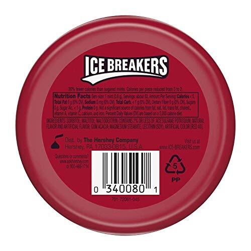 Ice Breakers Sugar Free Mints, Cinnamon, 1.5 Ounce (Pack of 8)