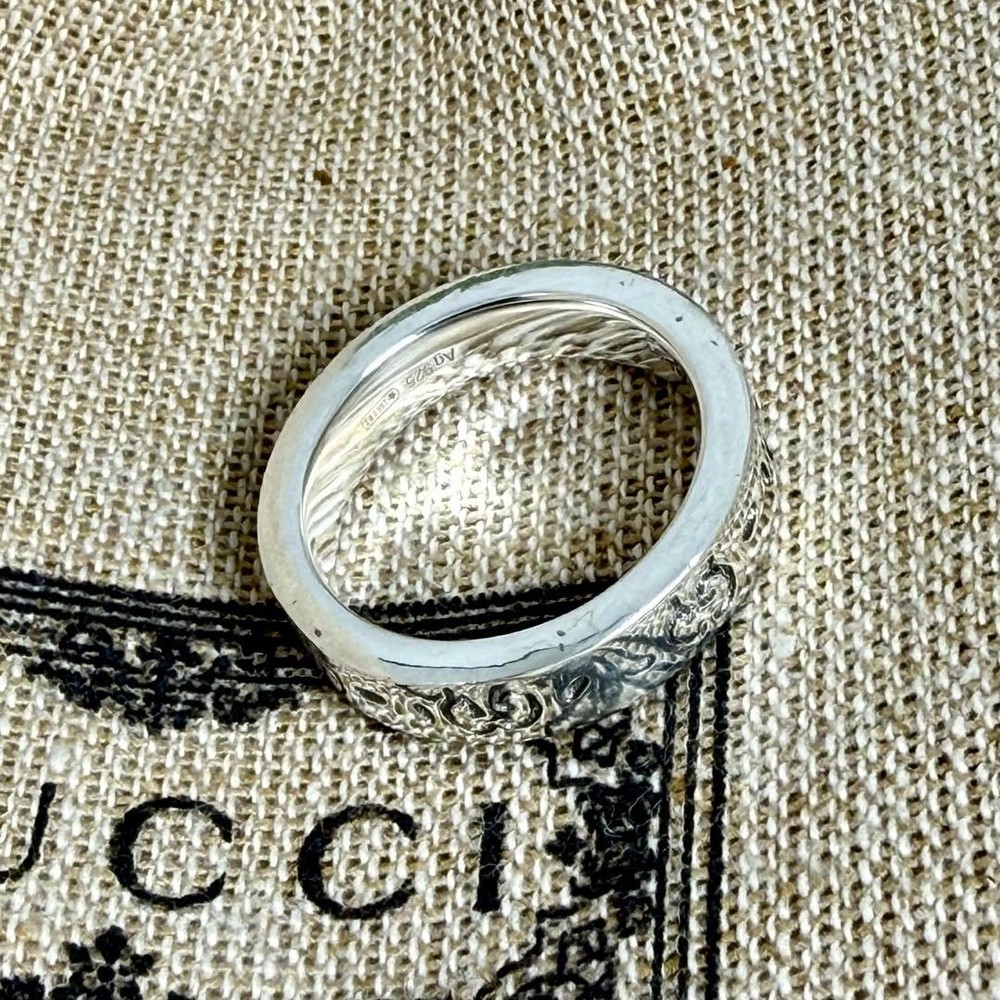 Newly Polished GUCCI Ghost Ring, Size 9, Narrow Type.