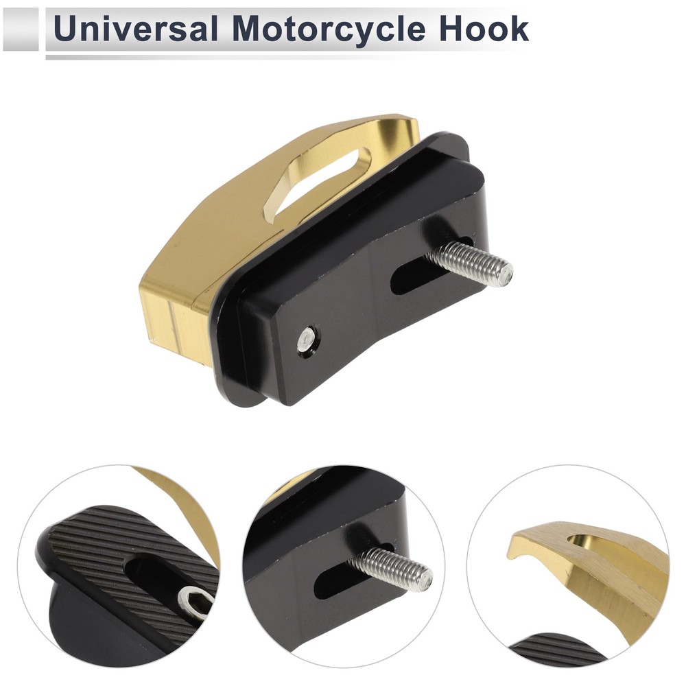 Rectangular Motorcycle Storage Hook with Hole 1 Set Yellow