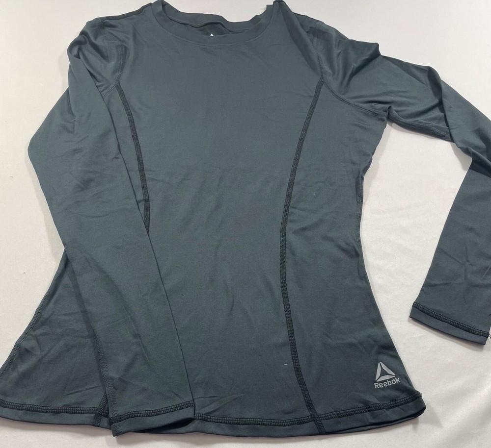 REEBOK PERFORMANCE BASE LAYER LONG SLEEVE SOFT STRETCH CREW DARK GREY