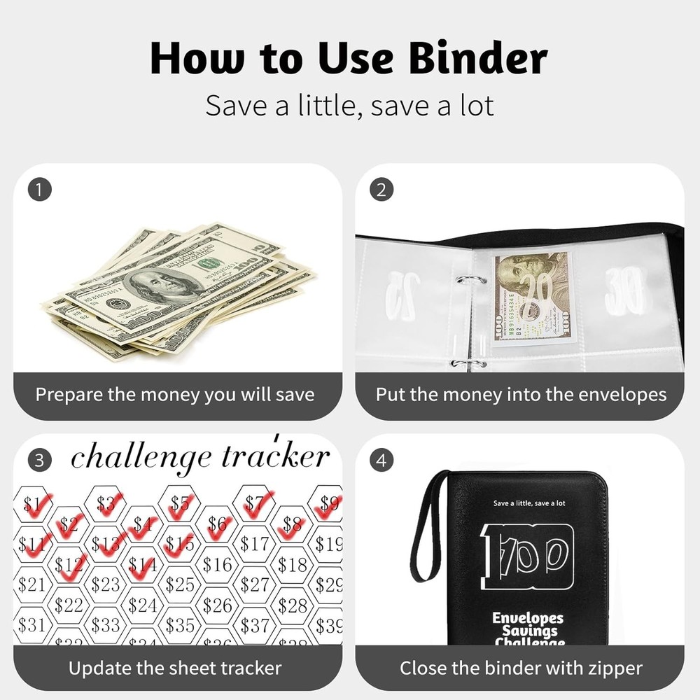 100 Envelope Challenge Binder 2025 Upgrade 100 Envelopes Money Saving Challen...