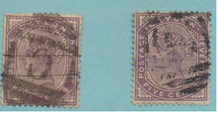 Ceylon Stamp Scott #131, Used, Two Examples