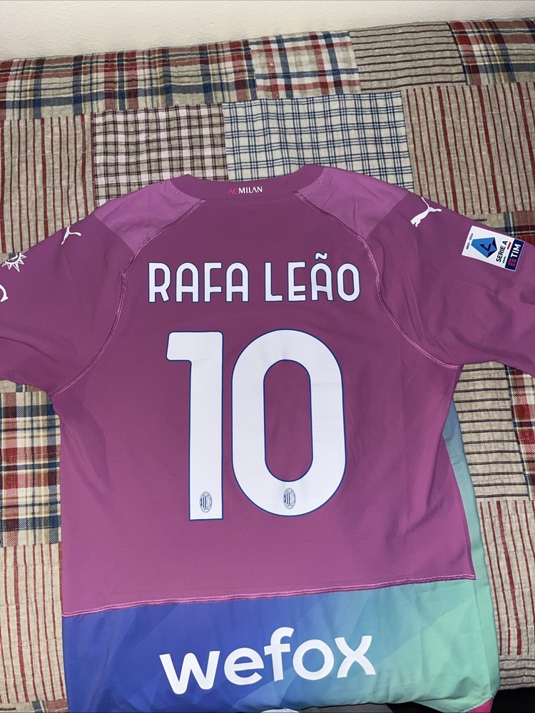 Ac Milan 23/24 Authentic Player Version Size Large Used Rafa Leao