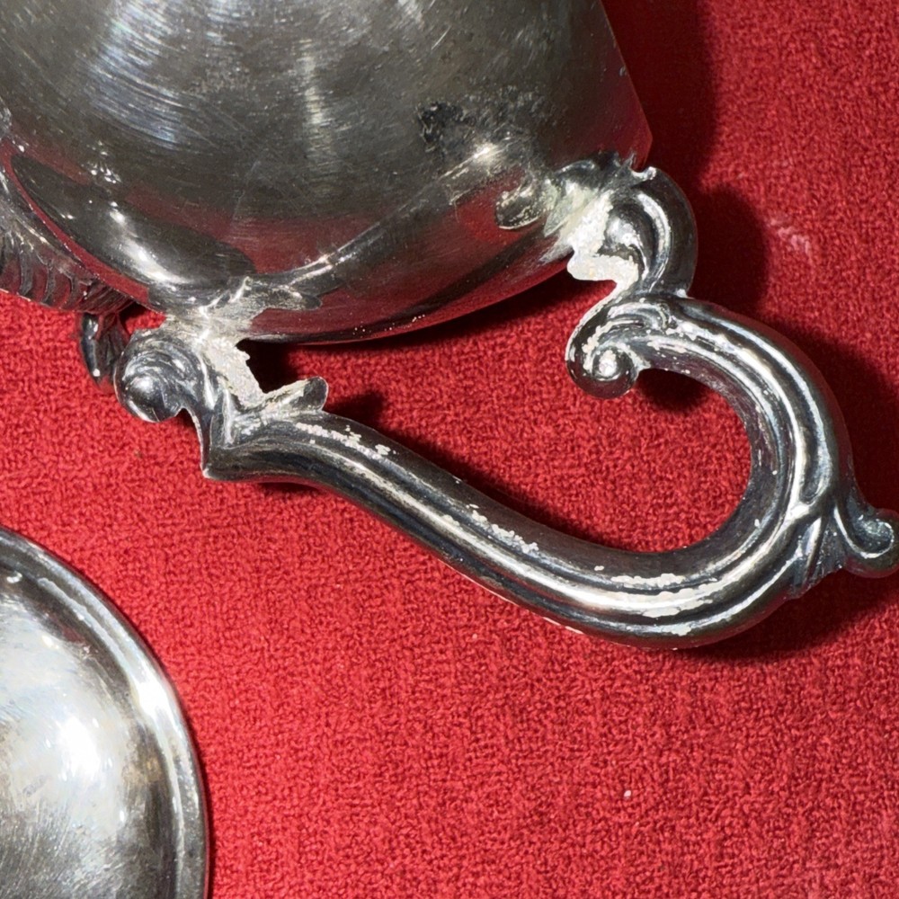 Silver plated creamer and sugar bowl