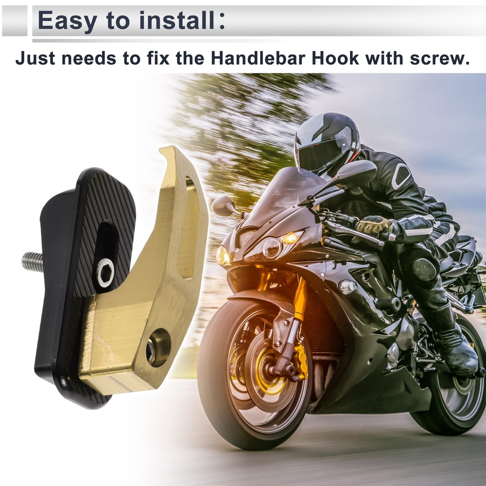 Rectangular Motorcycle Storage Hook with Hole 1 Set Yellow