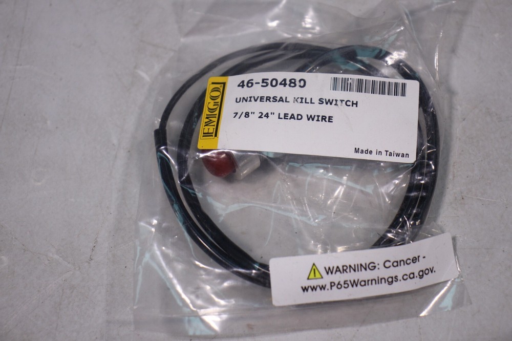 Emgo Universal Kill Switch 46-50480 7/8" Handlebards 24" Lead Wire