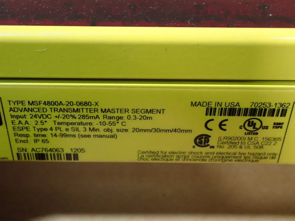 OMRON MS4800 MINISAFE LIGHT CURTAIN 03260220252
