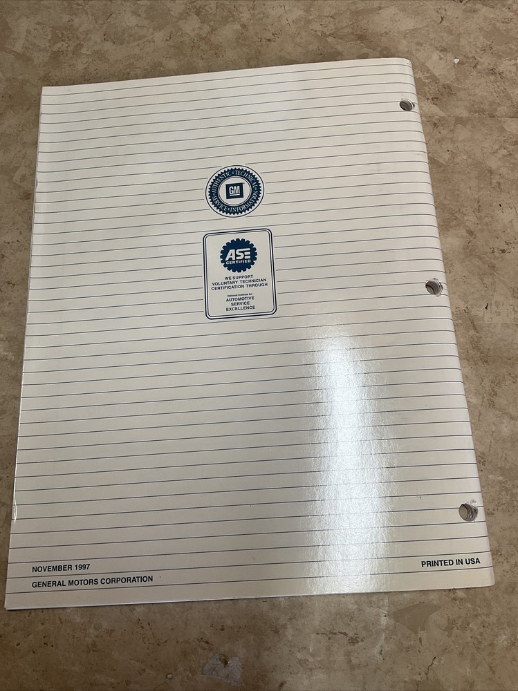 Oldsmobile Security Systems Manual Original November 1997 Edition