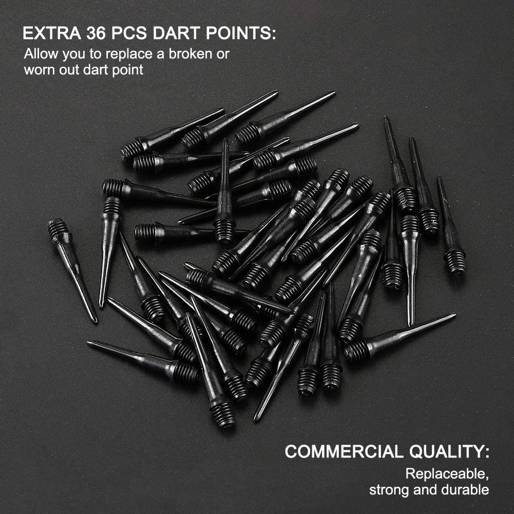 12 Pcs Soft Tip Darts Set 14g Plastic Tipped 36 Extra 2BA Replacement Tips
