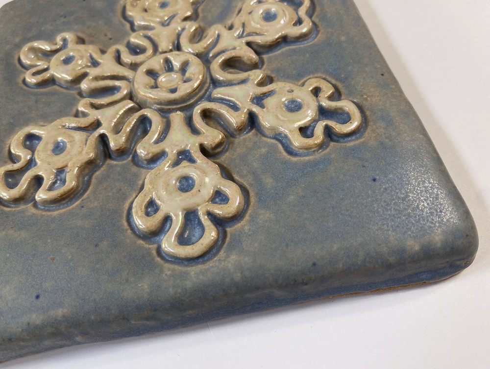 Lacey Snowflake Stoneware Art Tile By Gretchen Kramp