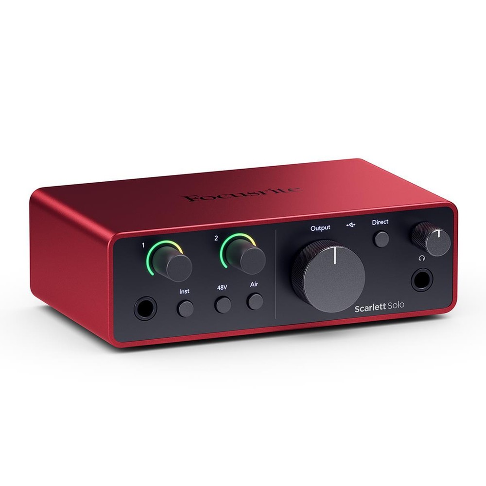 Focusrite Scarlett Solo 4th Gen USB Interface with Software Suite, Hard Case