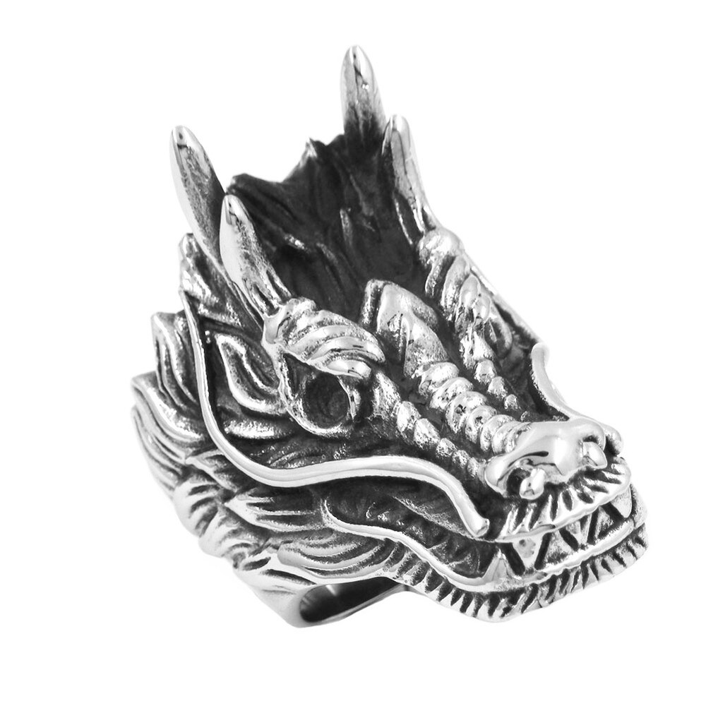 Stainless Steel Dragon Head Ring
