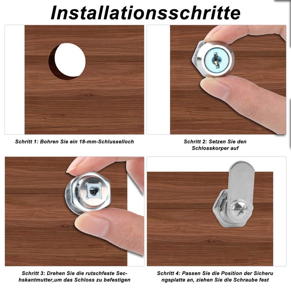 2 PCS Mailbox Locks, Lock 16 mm, Comes with 4 Different Silver