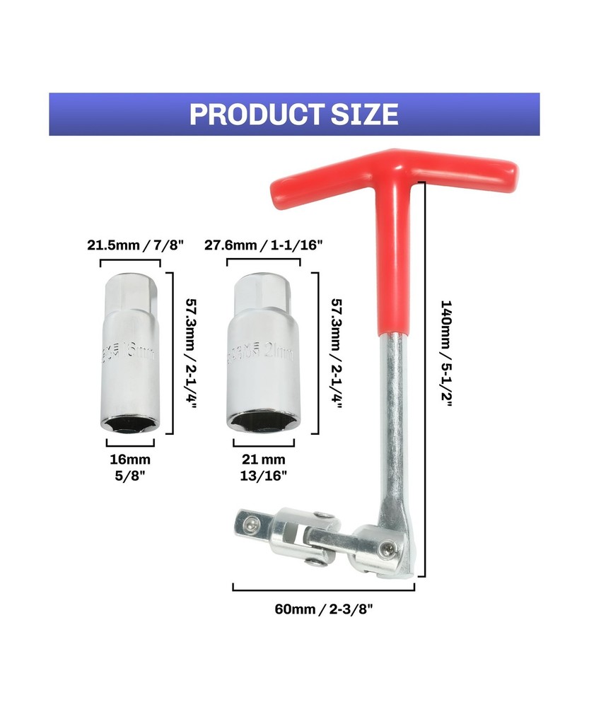 Spark Plug Tool,Spark Plug Removal Tool,Spark Plug Socket Wrench,Car Accessor...