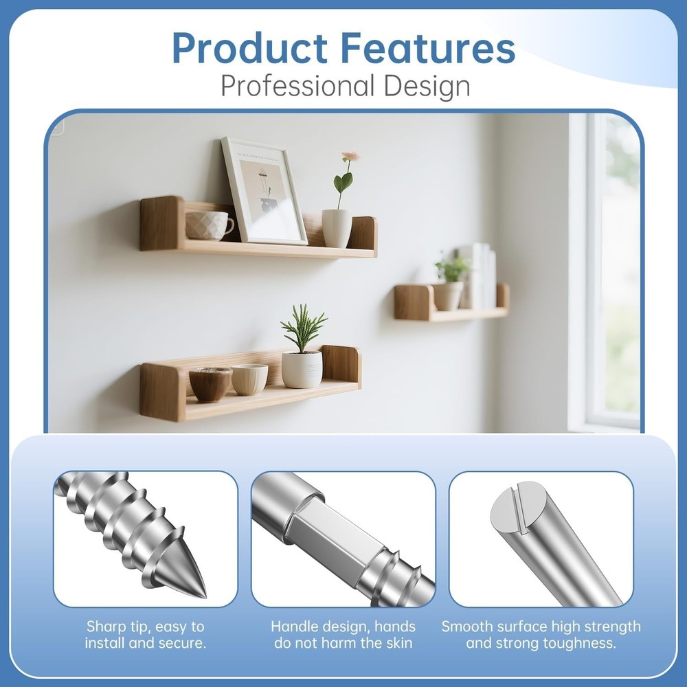 Floating Shelf Invisible Support Bracket - Silver Hidden Brackets for Floatin...