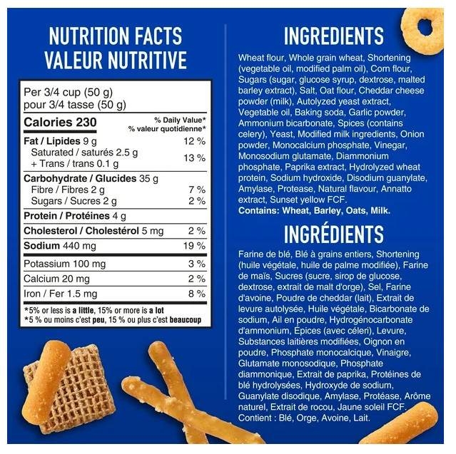Crispers Bits & Bites Original Snack and Cracker Mix, 145g (2 Pack)