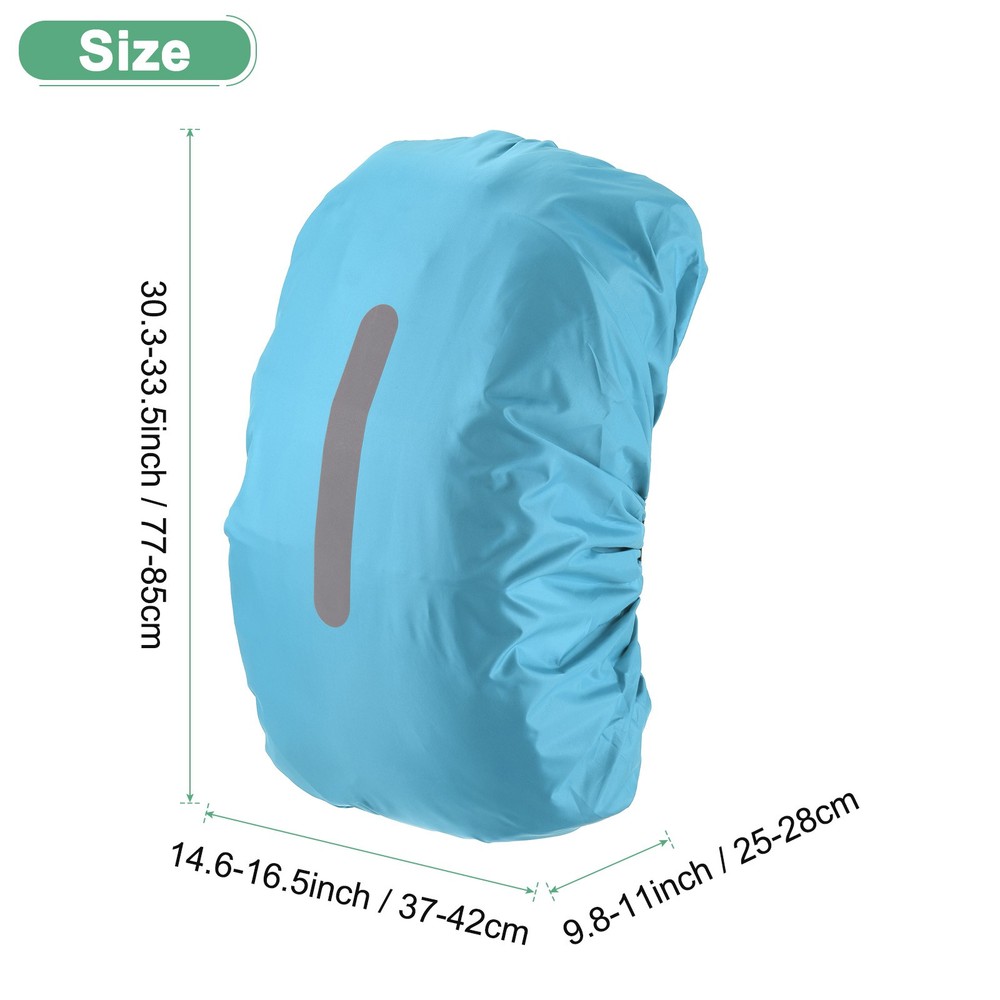 75L-85L Backpack Rain Cover with A Vertical Reflective Strap [Lake Blue]
