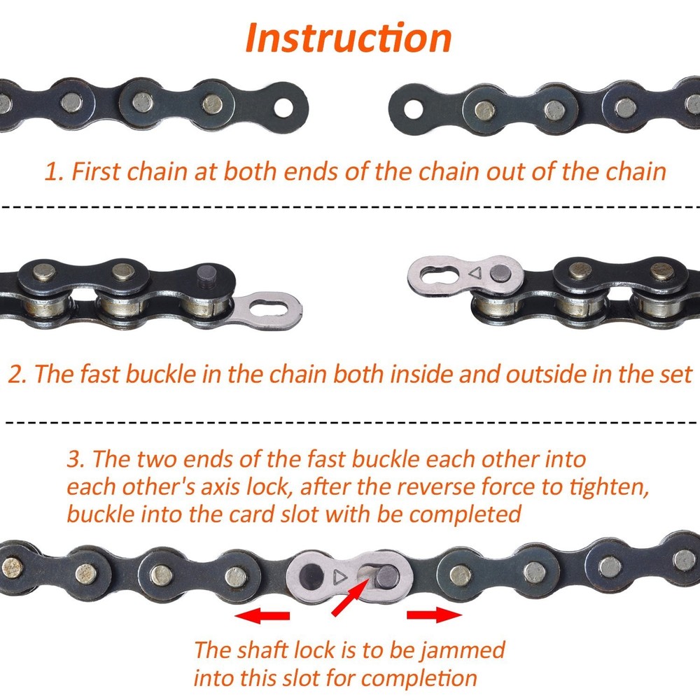 Compact Bicycle Missing Link Set for 6-10 Speed Chains - 16 Steel Pieces
