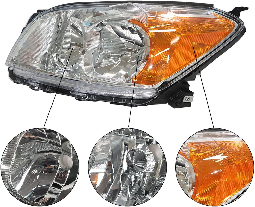 Driver and Passenger Side Halogen Headlights Assembly Repalcement for RAV 4 2009